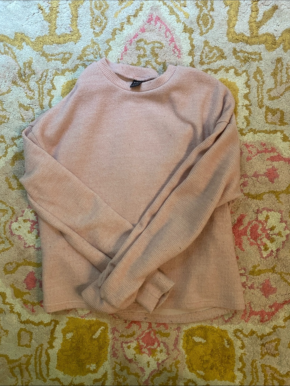 Women’s Crewneck Knit Sweater - Blush Pink good for fall